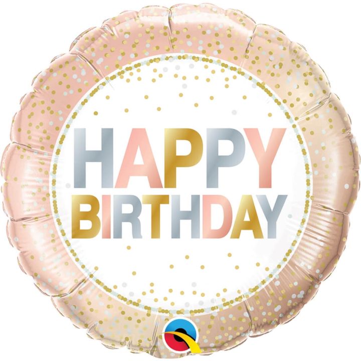 Μπαλόνι Foil ''Happy Birthday'' με βούλες 46εκ.