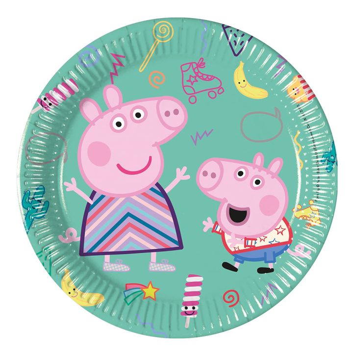 Paper Plates Peppa Pig 20cm. 8pcs.  (plastic free)