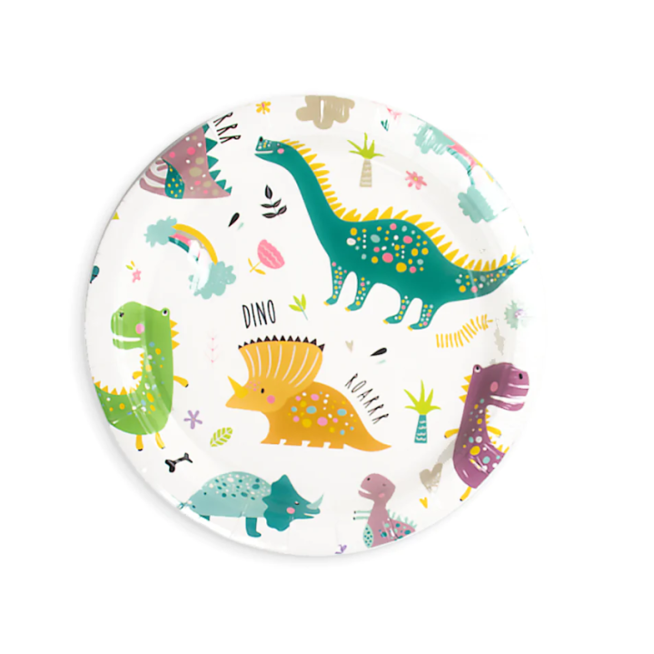 Paper plates dinosaurs 18cm. 6 pcs