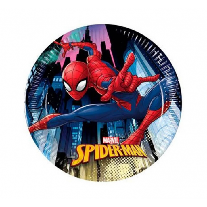 Paper Plates Spiderman 20cm. 8pcs.  (plastic free)