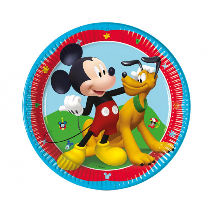 Paper Plates Mickey Mouse 20cm. 8pcs.  (plastic free)