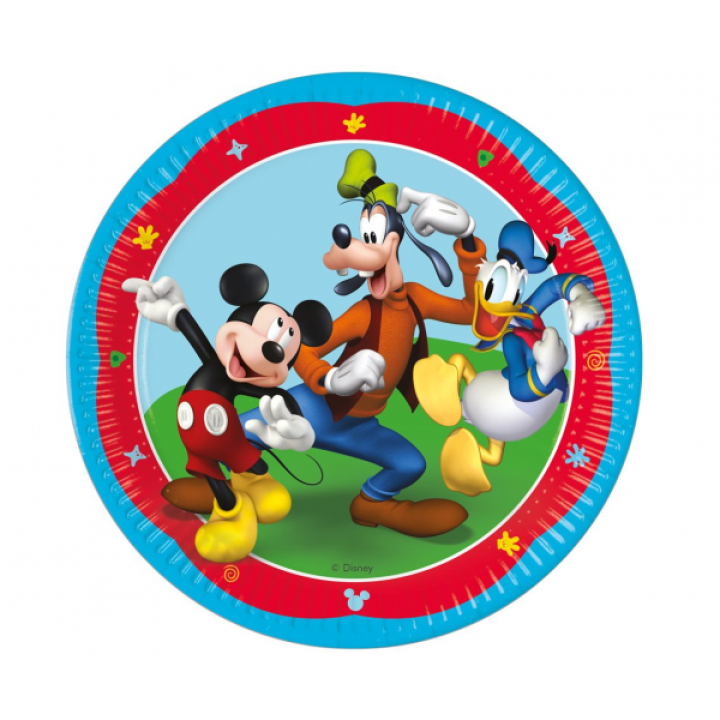 Paper Plates Mickey Mouse 23cm. 8pcs.  (plastic free)