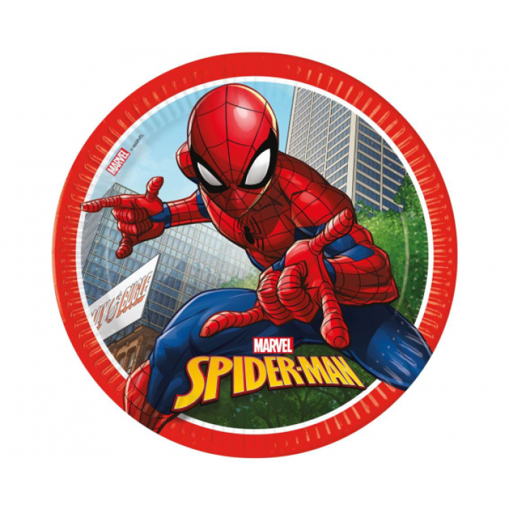 Paper Plates Spiderman 23cm. 8pcs.  (plastic free)