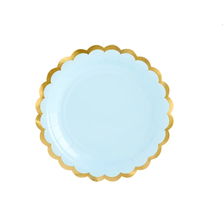 Paper plates light blue 18cm. 6pcs. (plastic free)