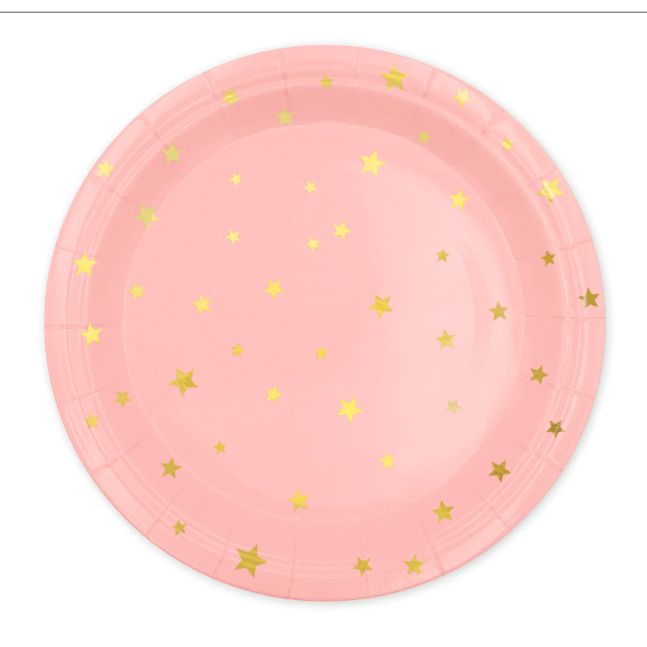 Paper Plates With Gold Stars 18cm, 6pcs.