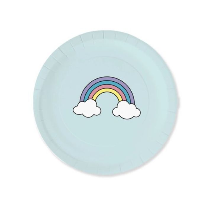 Paper Plates Rainbow With Clouds 18cm. 