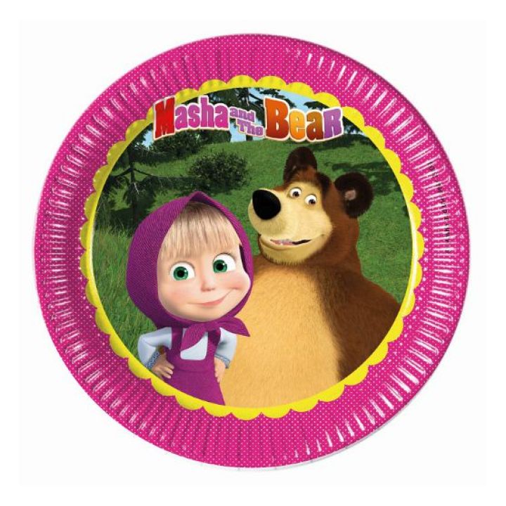 Party Plates Masha and the Bear 8pcs