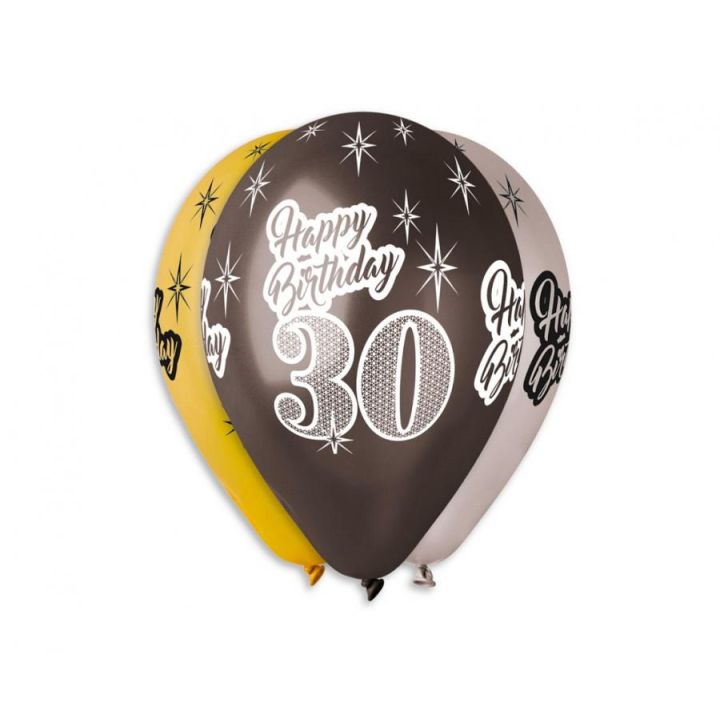 Balloons ''Happy Birthday 30'' 6pcs.