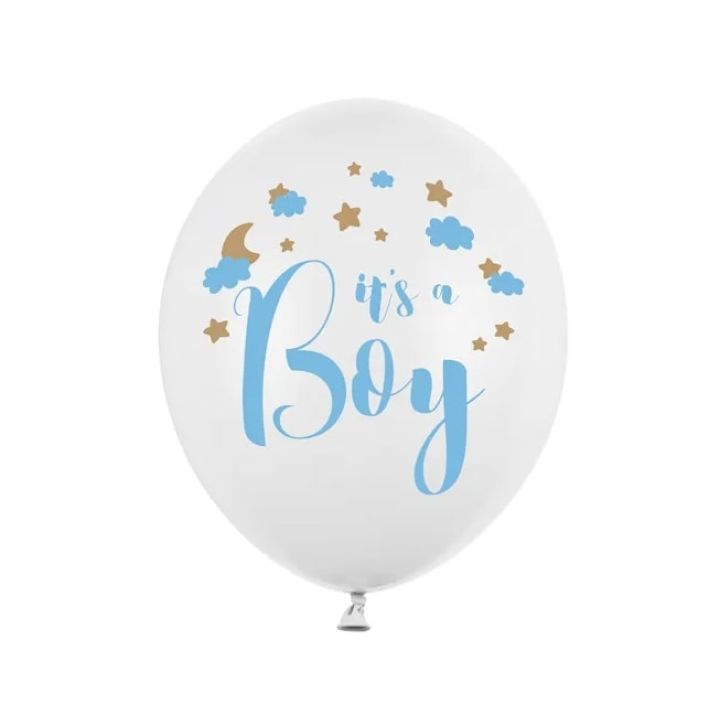 Latex balloons ''Its a boy'' 5pcs, 30cm.