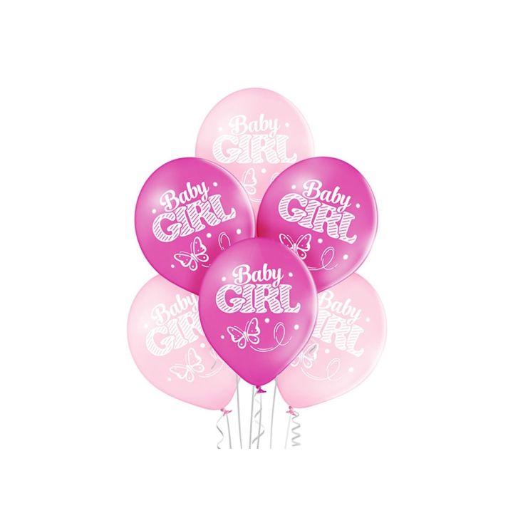 Latex Balloons Baby Girl 6pcs.