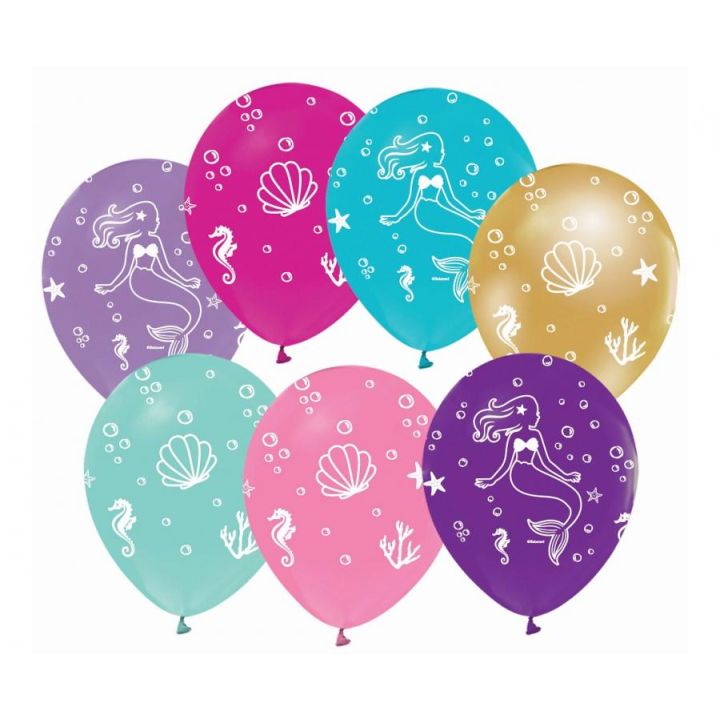 Latex Balloons Mermaid's World 5pcs, 30cm