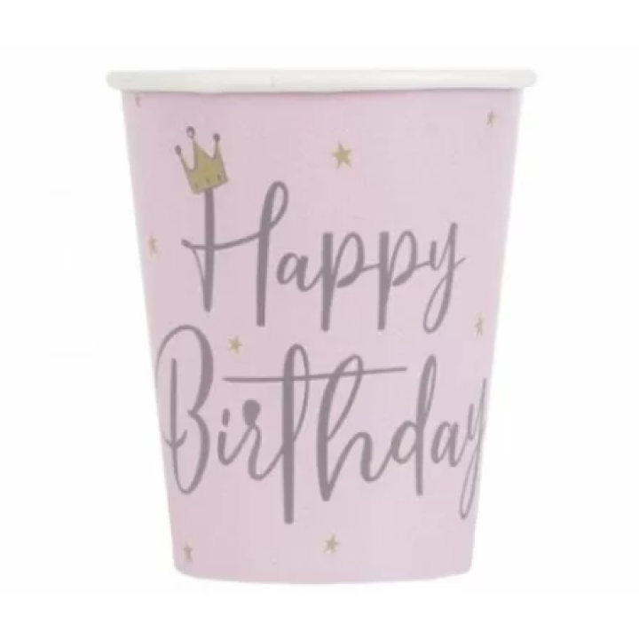Paper Party Cups ''Happy Birthday'' 8pcs, 270ml.